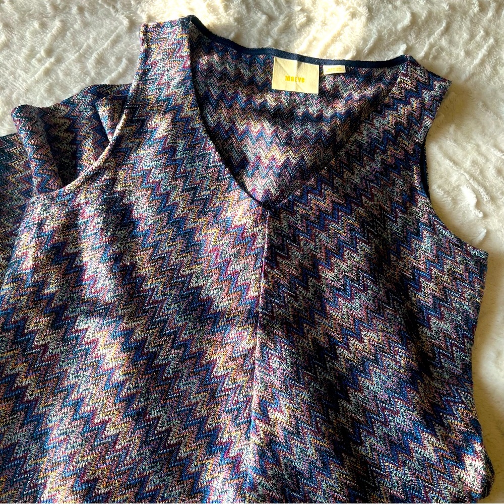 Maeve Anthropologie Chevron Swing Drop Waist Dress. Medium